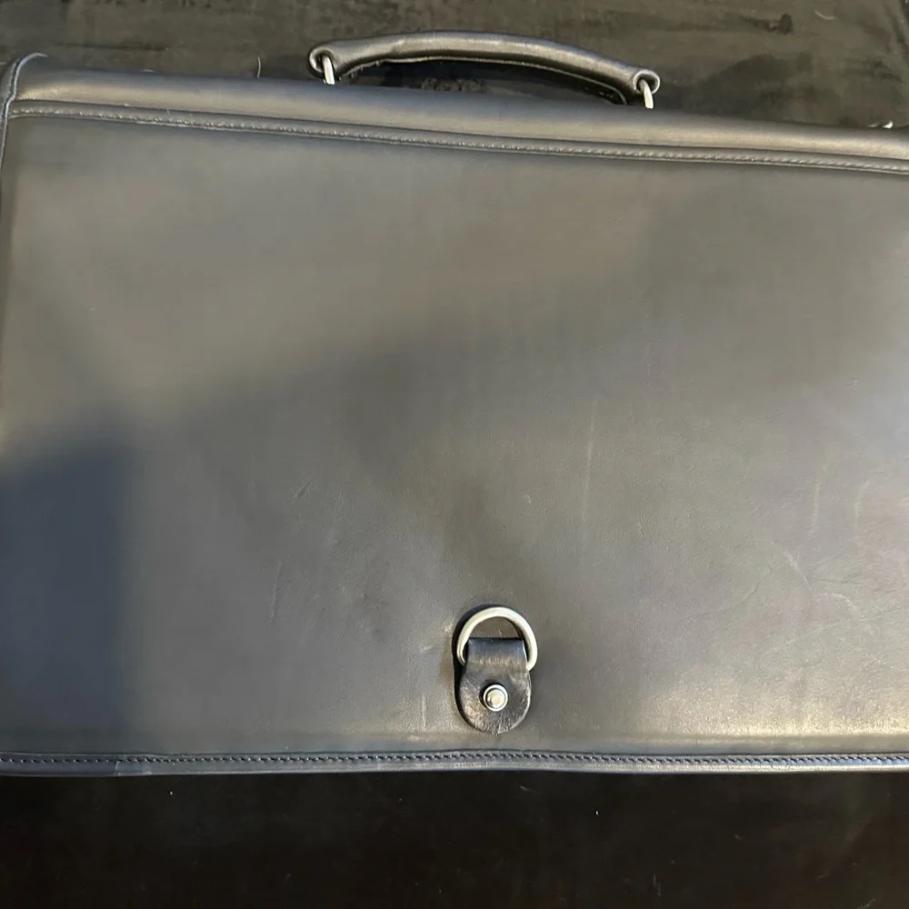 Jack Georges EXECUTIVE LEATHER BRIEFCASE #8415 Black leather